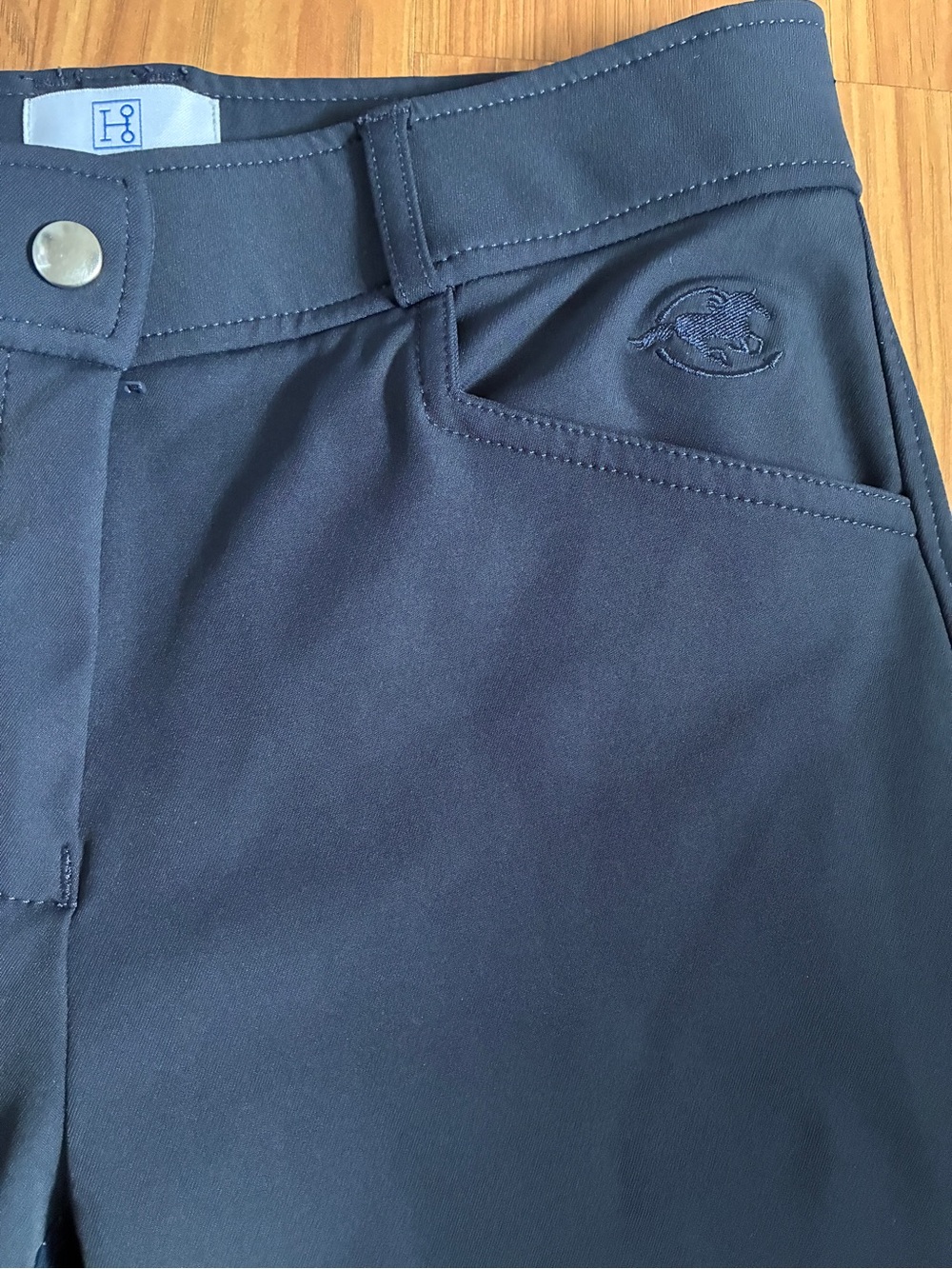 SmartPak Hadley Mid-Rise Knee Patch Breeches - Navy Blue, Size 28 R - Picture 3 of 8